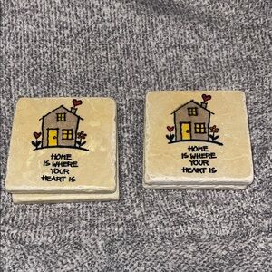 Cozy Home Tile Coasters - Cream